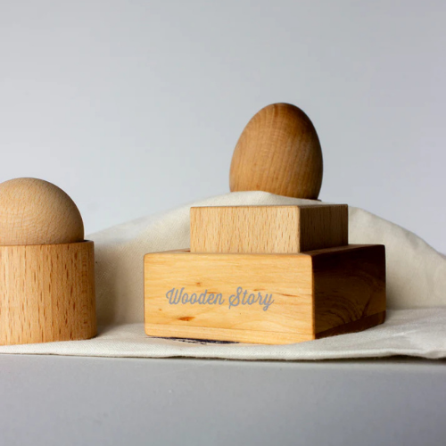 Set de equilibrio y encaje: esfera, huevo y cubo